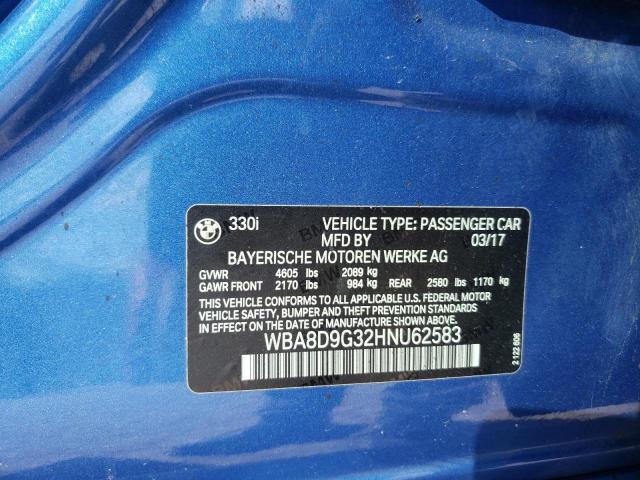 VIN WBA8D9G32HNU62583 2017 BMW 3 Series, 330 XI no.12