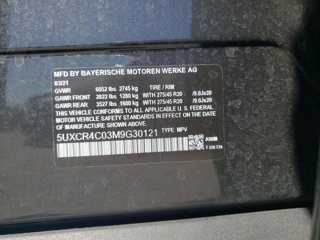 2021 BMW X5 Sdrive 40I VIN: 5UXCR4C03M9G30121 Lot: 58157354