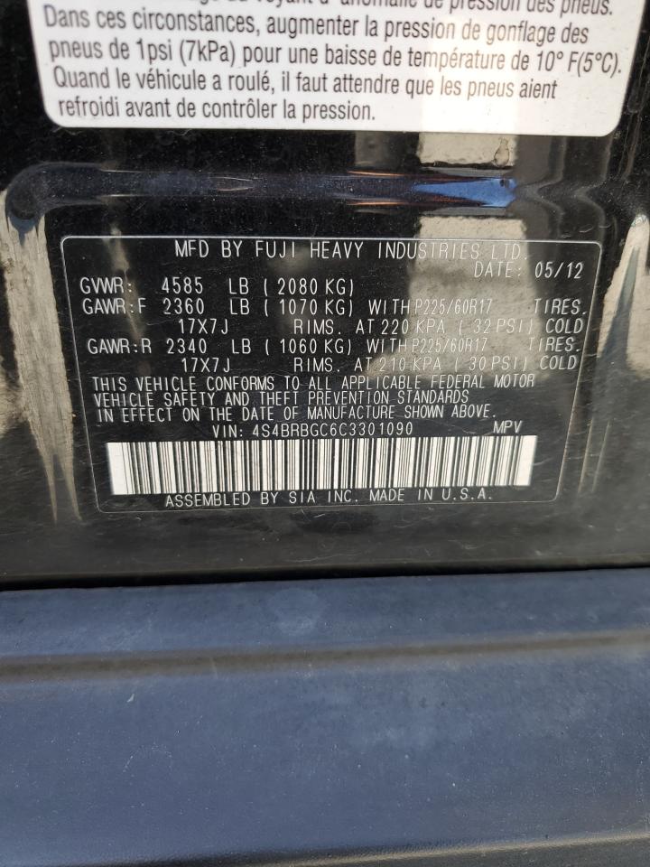 4S4BRBGC6C3301090 2012 Subaru Outback 2.5I Premium