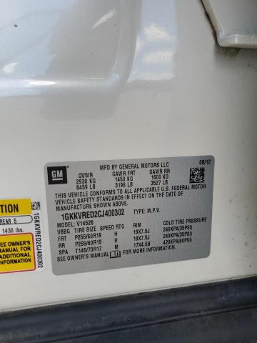 2012 GMC Acadia Slt-1 VIN: 1GKKVRED2CJ400302 Lot: 58560884