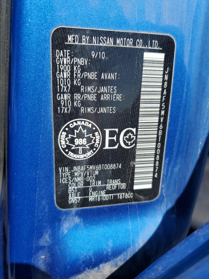 JN8AF5MV6BT008874 2011 Nissan Juke S