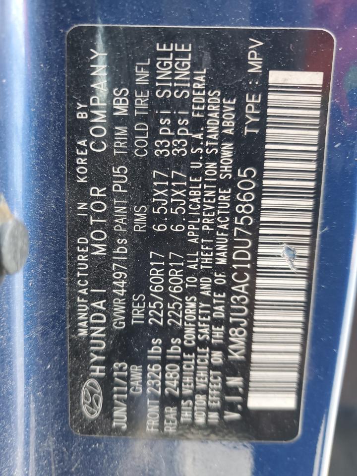 KM8JU3AC1DU758605 2013 Hyundai Tucson Gls