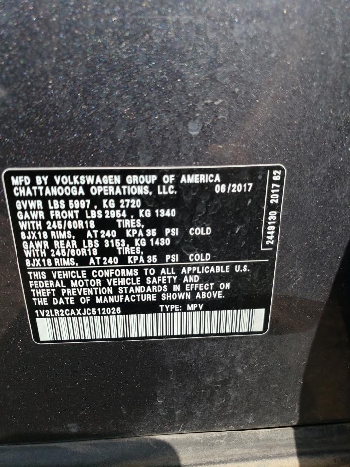 1V2LR2CAXJC512026 2018 Volkswagen Atlas Se