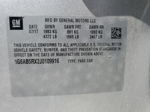 2018 Cadillac Ats Luxury VIN: 1G6AB5RX2J0109916 Lot: 60227364