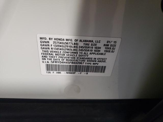 2015 Acura Mdx Technology VIN: 5FRYD4H45FB032067 Lot: 58527044