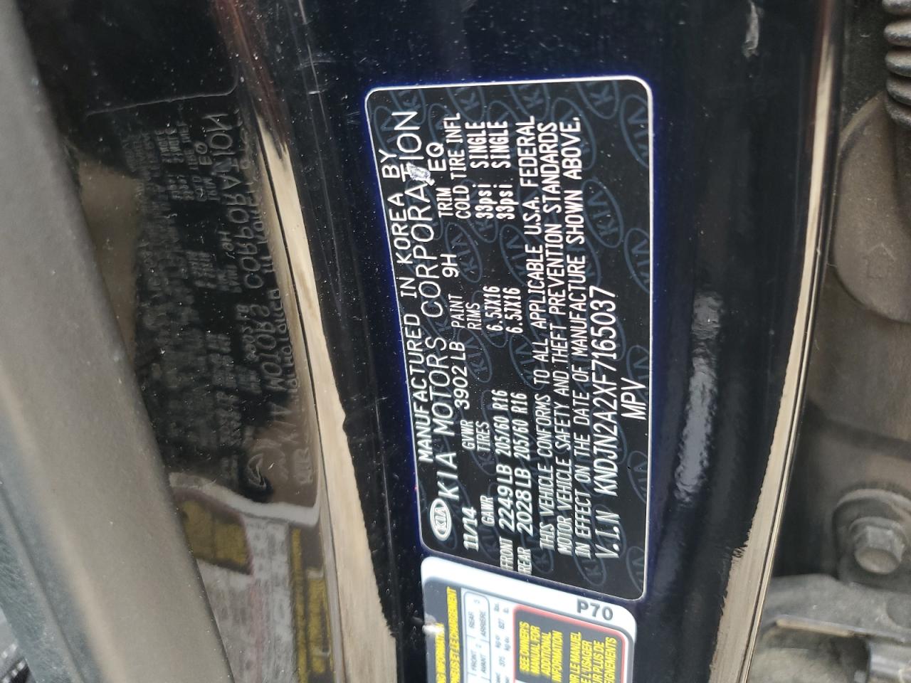 KNDJN2A2XF7165037 2015 Kia Soul