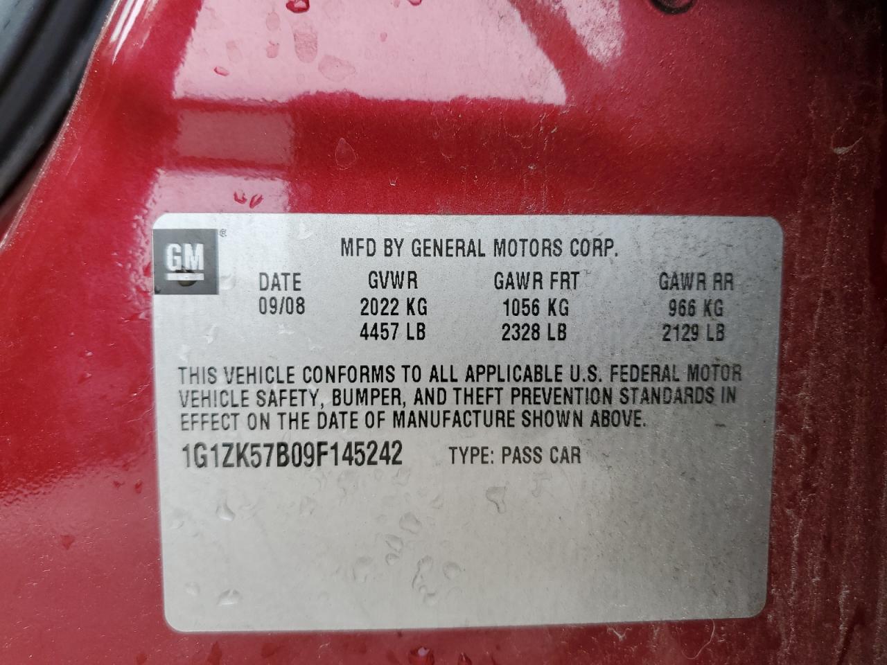 1G1ZK57B09F145242 2009 Chevrolet Malibu Ltz