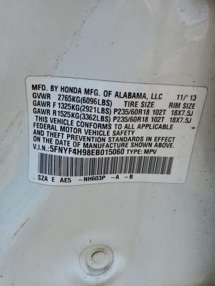 5FNYF4H98EB015060 2014 Honda Pilot Touring