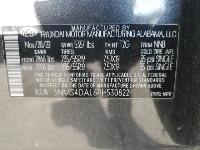 2023 Hyundai Santa Fe Limited VIN: 5NMS4DAL6PH530822 Lot: 60595444