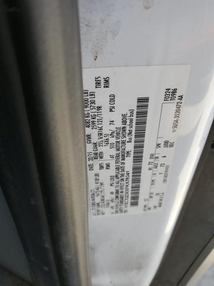 1FBZX2ZMXFKA76041 2015 Ford Transit T-350