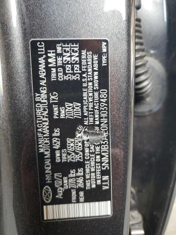 2022 Hyundai Tucson Sel VIN: 5NMJB3AE0NH039480 Lot: 60384804