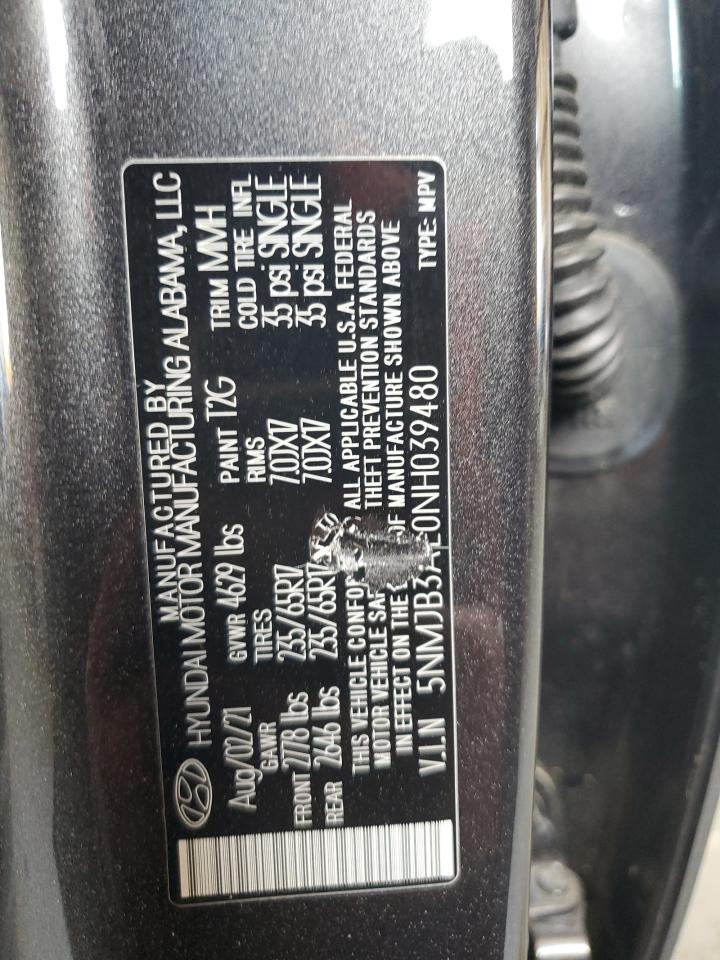 5NMJB3AE0NH039480 2022 Hyundai Tucson Sel