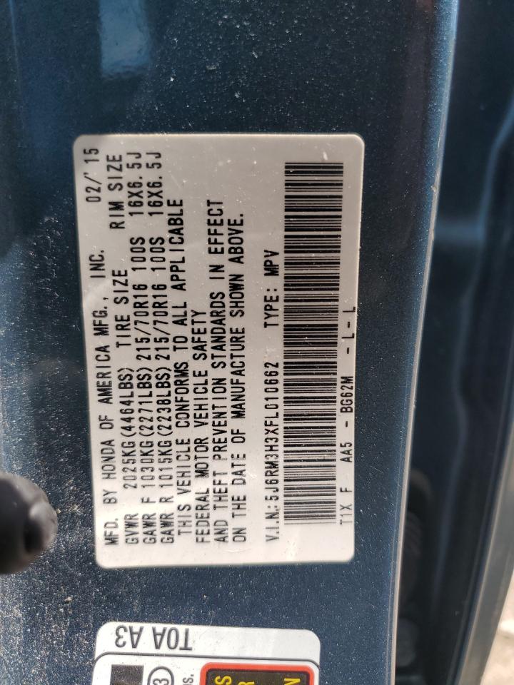 5J6RM3H3XFL010662 2015 Honda Cr-V Lx