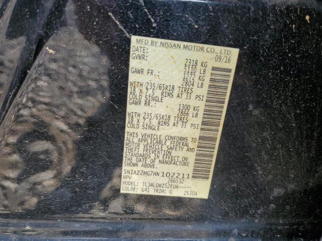 2017 Nissan Murano S VIN: 5N1AZ2MG7HN102211 Lot: 58112624