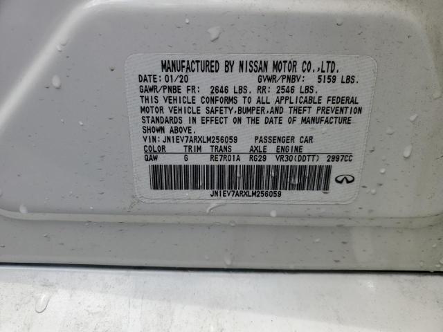 2020 Infiniti Q50 Pure VIN: JN1EV7ARXLM256059 Lot: 60869924