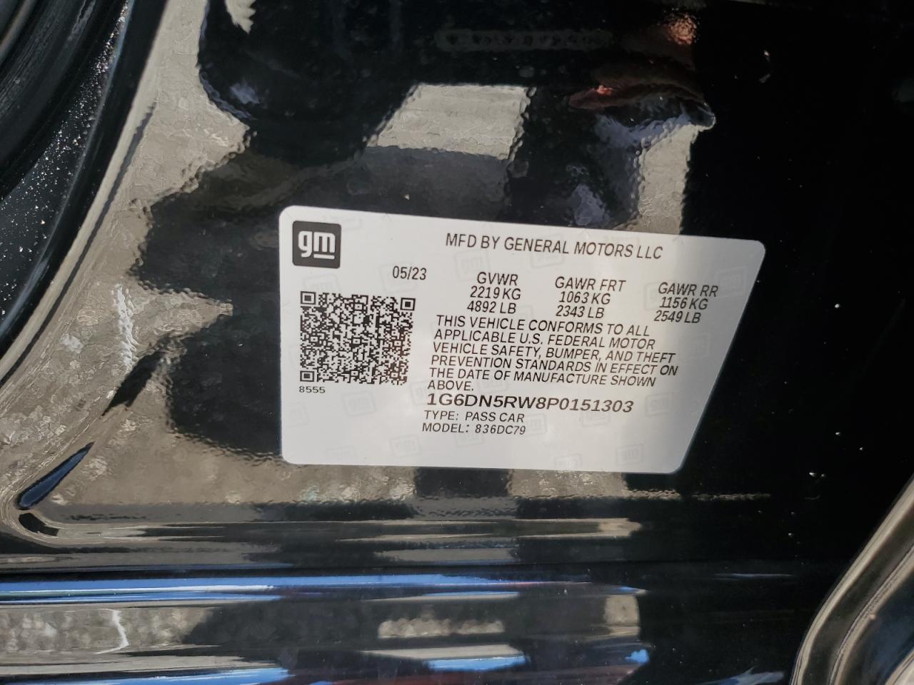 1G6DN5RW8P0151303 2023 Cadillac Ct5 Premium Luxury