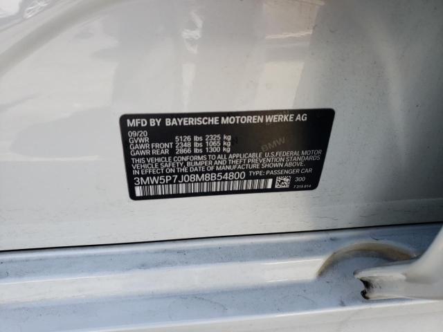 2021 BMW 330E VIN: 3MW5P7J08M8B54800 Lot: 58955244