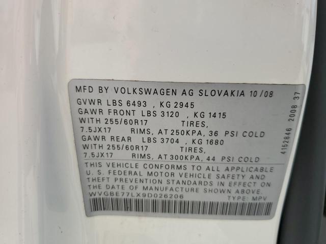 2009 Volkswagen Touareg 2 V6 VIN: WVGBE77LX9D026206 Lot: 59766374