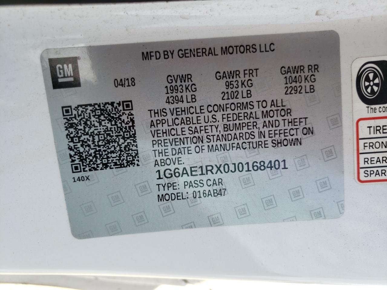 1G6AE1RX0J0168401 2018 Cadillac Ats