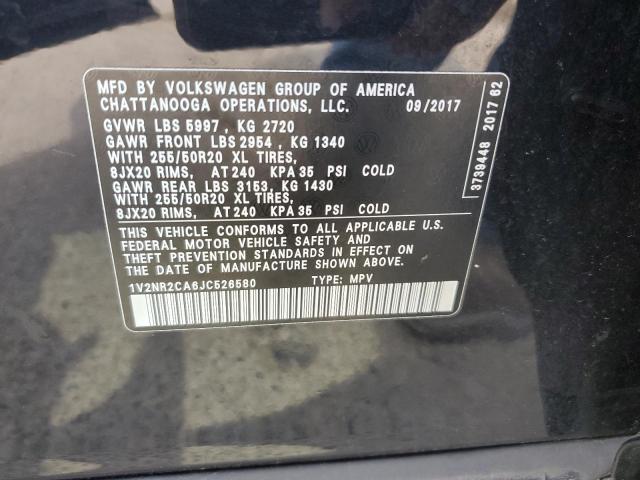 2018 Volkswagen Atlas Sel Premium VIN: 1V2NR2CA6JC526580 Lot: 58756434