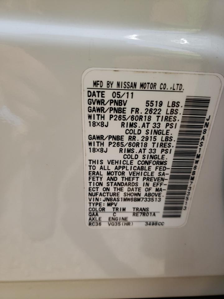 JN8AS1MW6BM733513 2011 Infiniti Fx35