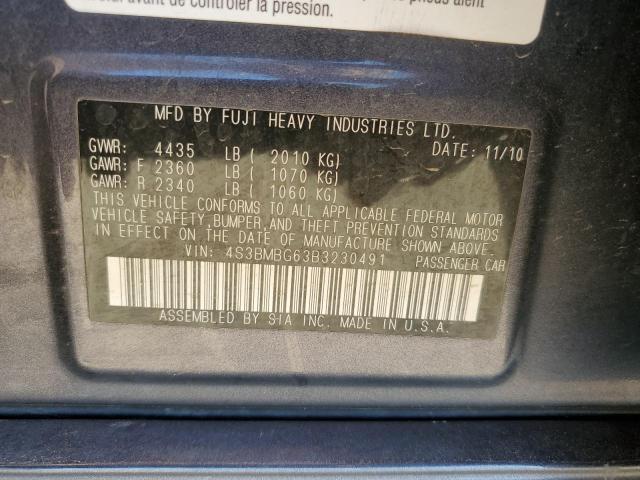 2011 Subaru Legacy 2.5I Premium VIN: 4S3BMBG63B3230491 Lot: 59584684