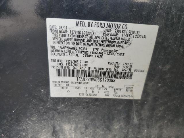 2011 Ford Taurus Se VIN: 1FAHP2DW0BG190388 Lot: 57500774