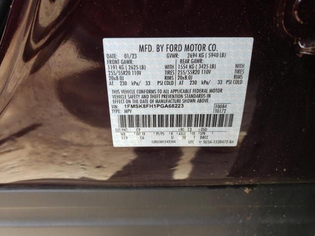 2023 Ford Explorer Limited VIN: 1FMSK8FH1PGA68223 Lot: 58085434