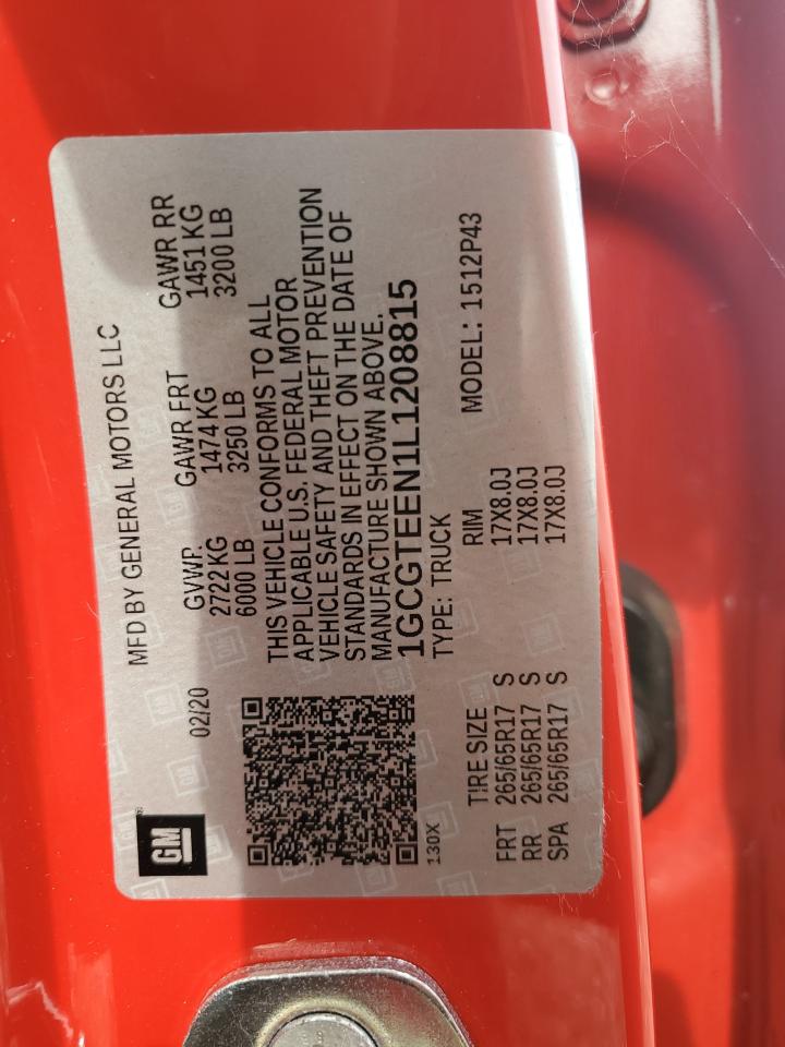 1GCGTEEN1L1208815 2020 Chevrolet Colorado Zr2