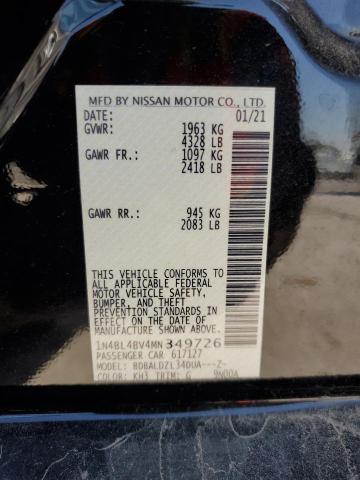 2021 Nissan Altima S VIN: 1N4BL4BV4MN349726 Lot: 58067014