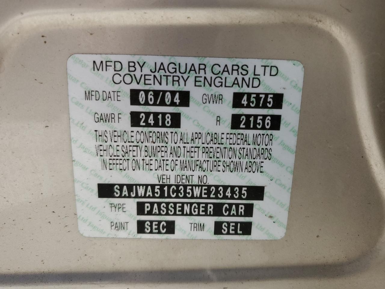 SAJWA51C35WE23435 2005 Jaguar X-Type 3.0