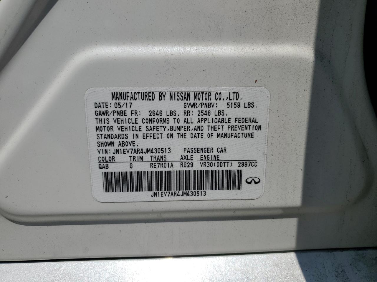 JN1EV7AR4JM430513 2018 Infiniti Q50 Luxe