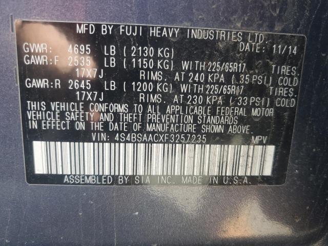 2015 Subaru Outback 2.5I VIN: 4S4BSAACXF3257235 Lot: 56711174