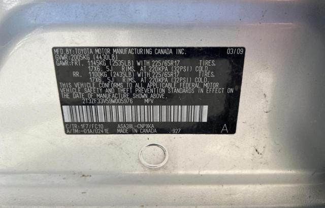 2009 Toyota Rav4 VIN: 2T3ZF33V59W005976 Lot: 61249354