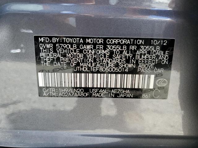 2013 Lexus Ls 460L VIN: JTHDL1EF8D5005014 Lot: 58066714