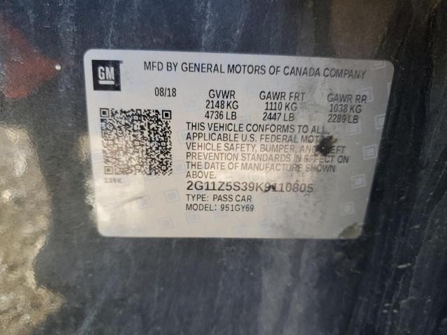 2019 Chevrolet Impala Lt VIN: 2G11Z5S39K9110805 Lot: 57967804