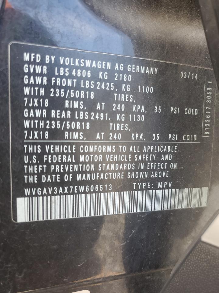 WVGAV3AX7EW606513 2014 Volkswagen Tiguan S