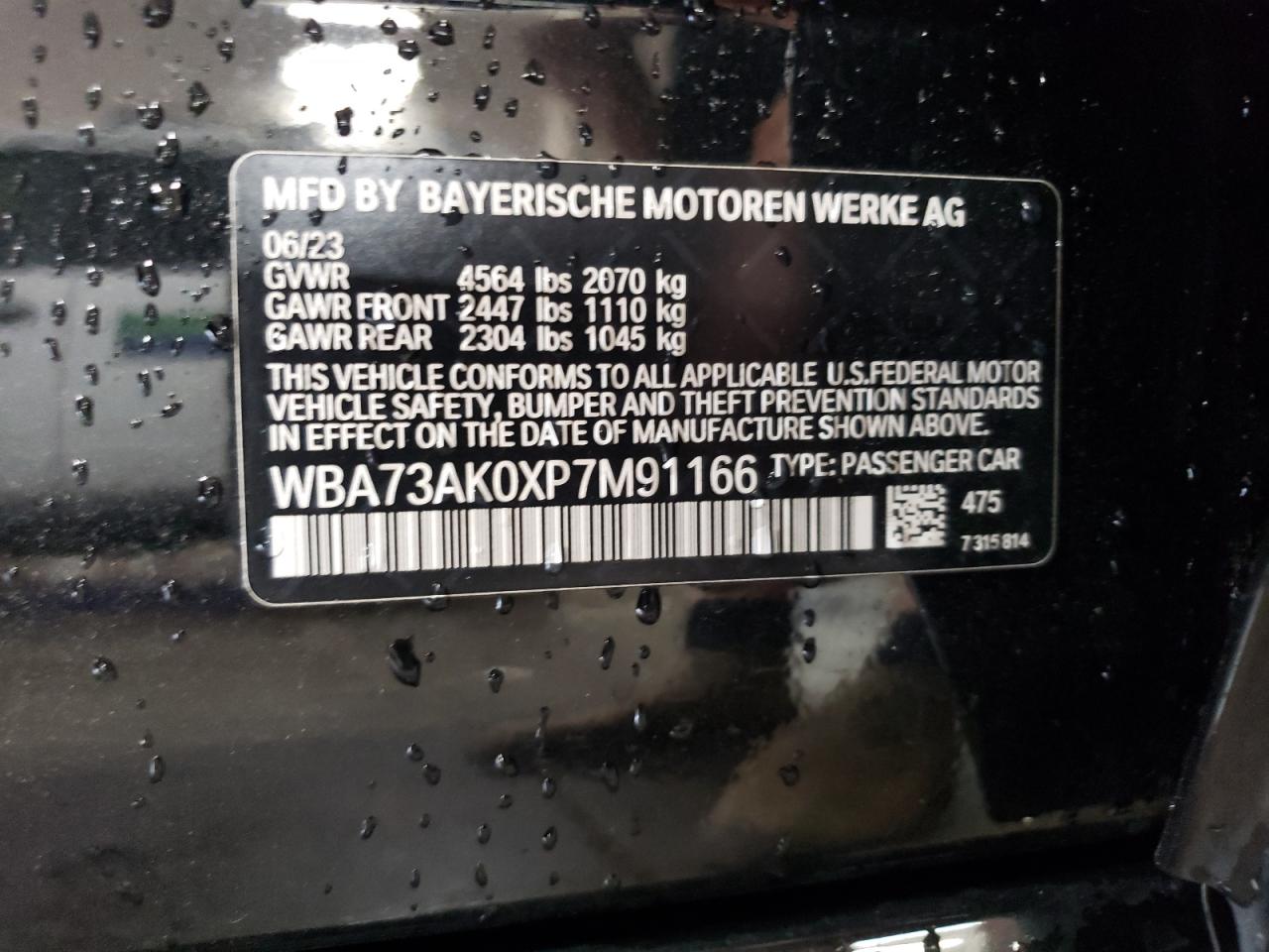 WBA73AK0XP7M91166 2023 BMW 228Xi