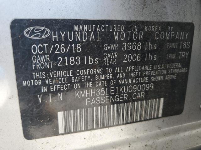 2019 Hyundai Elantra Gt VIN: KMHH35LE1KU090099 Lot: 57074574