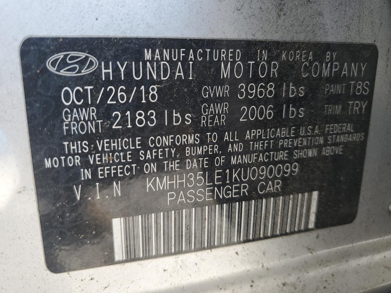 KMHH35LE1KU090099 2019 Hyundai Elantra Gt