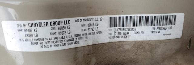 2012 Fiat 500 Pop VIN: 3C3CFFARXCT382416 Lot: 60479334