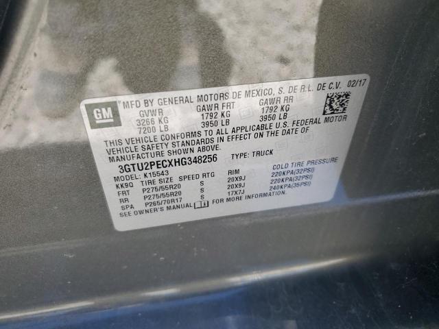 2017 GMC Sierra K1500 Denali VIN: 3GTU2PECXHG348256 Lot: 57353264