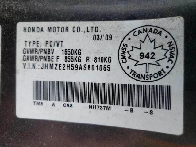 2010 HONDA INSIGHT LX JHMZE2H59AS801065  57603704