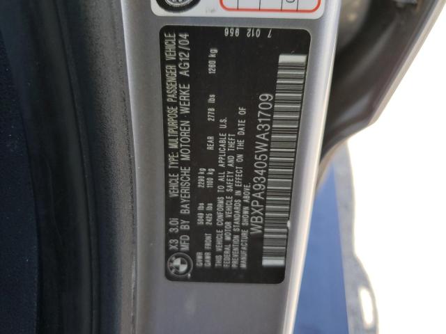 2005 BMW X3 3.0I VIN: WBXPA93405WA31709 Lot: 57580834