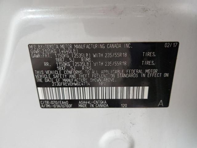 2017 Toyota Rav4 Limited VIN: 2T3DFREV0HW604714 Lot: 58248114