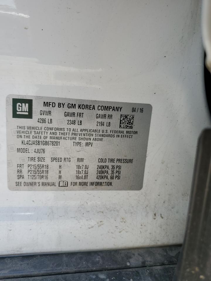 KL4CJASB1GB678201 2016 Buick Encore