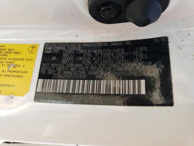 2005 Lexus Rx 330 VIN: 2T2GA31U25C033587 Lot: 60669154