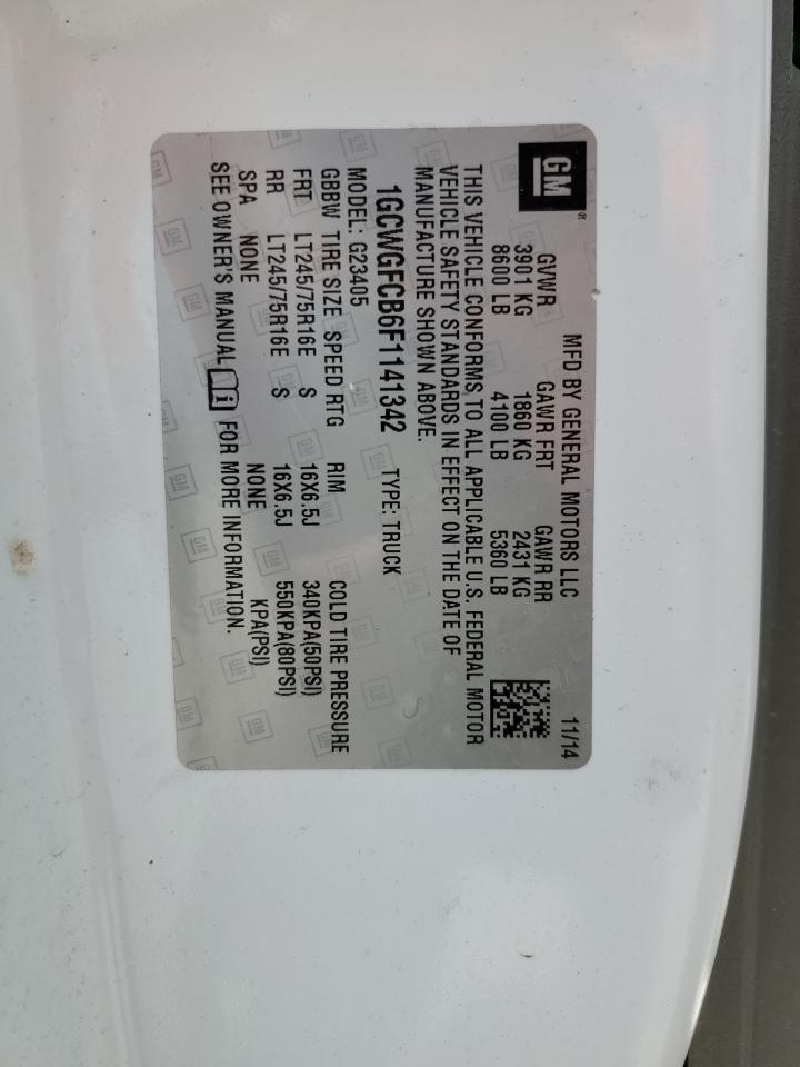 1GCWGFCB6F1141342 2015 Chevrolet Express G2500