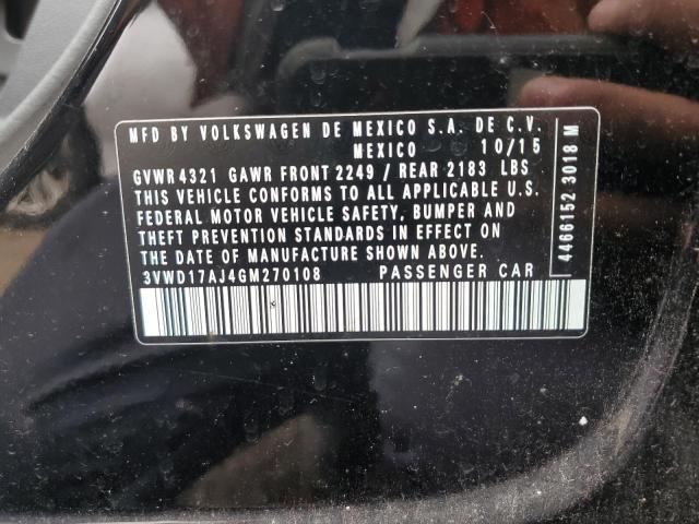 2016 Volkswagen Jetta Sport VIN: 3VWD17AJ4GM270108 Lot: 59123914