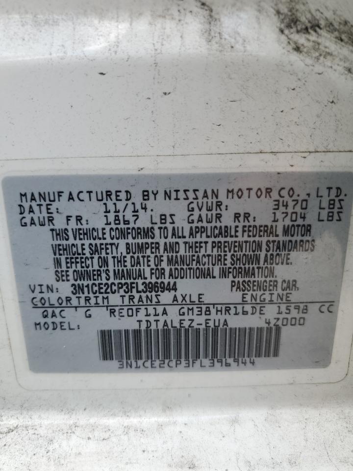 3N1CE2CP3FL396944 2015 Nissan Versa Note S